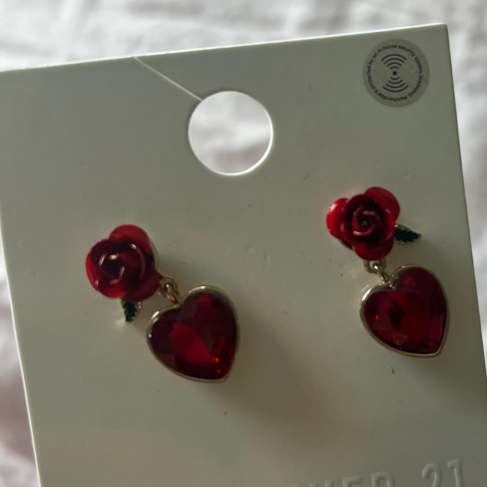 F21 rose stone earrings - Picture 4 of 4